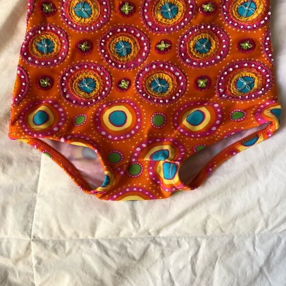 Planet Sea Infant Girl Swimwear Embroidered Stitching Orange Size 12 Months - Picture 4 of 7